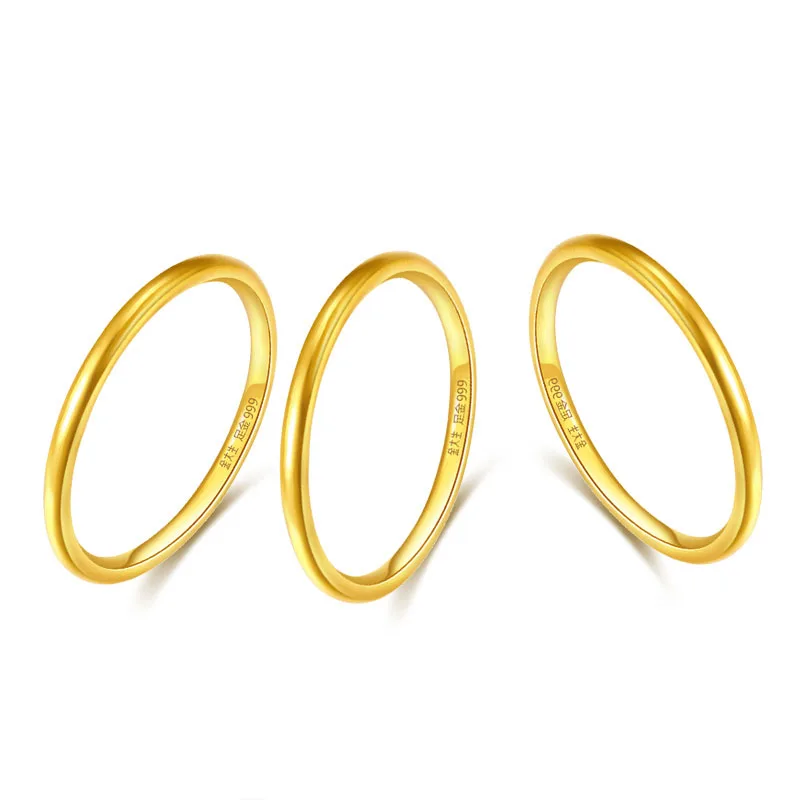 Мужское/женское/мужское кольцо из желтого золота 999 пробы Размер 9|ring letter|ring jointring