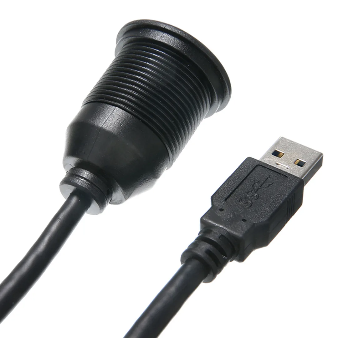 1 комплект, 1 м, USB 3,0, удлиняющий провод для автомобиля, мотоцикла, приборной панели, заподлицо, Удлинительный кабель, двойной/одиночный порт, водонепроницаемый