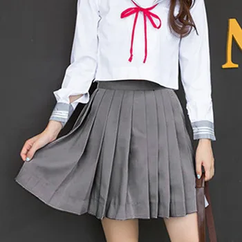 

Women high waist pleated skirt Sweet Cute Girls Dance Mini Skirt Femme skirt Solid Female Mini Skirts 2020#S
