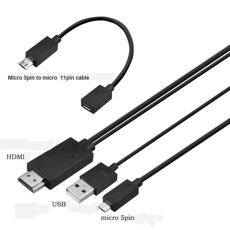 1,8 м Micro-USB MHL к HDMI кабель 5 Pin 11 Pin-код HD ТВ Кабельный адаптер для SamSung Huawei Xiaomi HTC MHL к HDMI адаптер