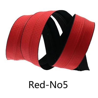 Red-No5 Meetee 2/5M 3#5# разъемная застежка-молния нейлона катушка Водонепроницаемый молния Цвет кодовый обратная молния с ползунком DIY одежды на открытом воздухе сумки, швейные принадлежности - Цвет: Red-No5