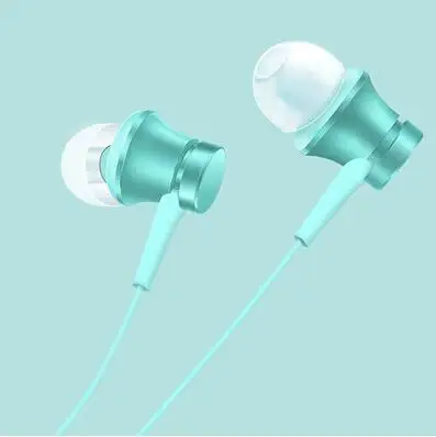 Оригинальные наушники Xiaomi, наушники в ухо, поршневые, свежая версия, яркие наушники с микрофоном для мобильного телефона, MP4, MP3, PC - Цвет: Green