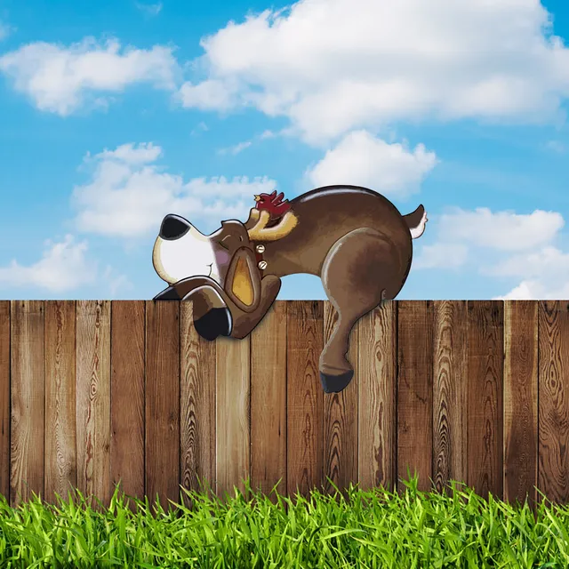 Elk Kukucskáló Kerítés Peeker Karácsonyi Dekoráció Szabadtéri Ünnepségre A Dekorációk Újévi Navidad Otthon - Image 4