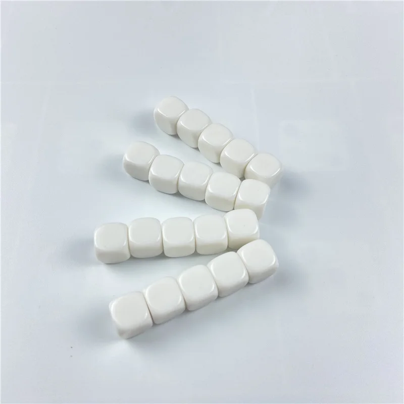 

10pcs White 10/12/14/16/18/20mm Blank Dice Acrylic Rounded Corner D6 Blank RPG Dice Can Write DIY Carving Children Teaching Dice
