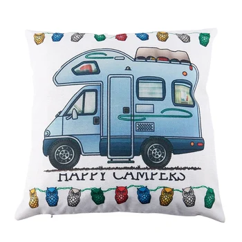 

Hot New Fashion Happy Campers Cushion Cover Throw Pillow Case Home Decor High Quality #3
