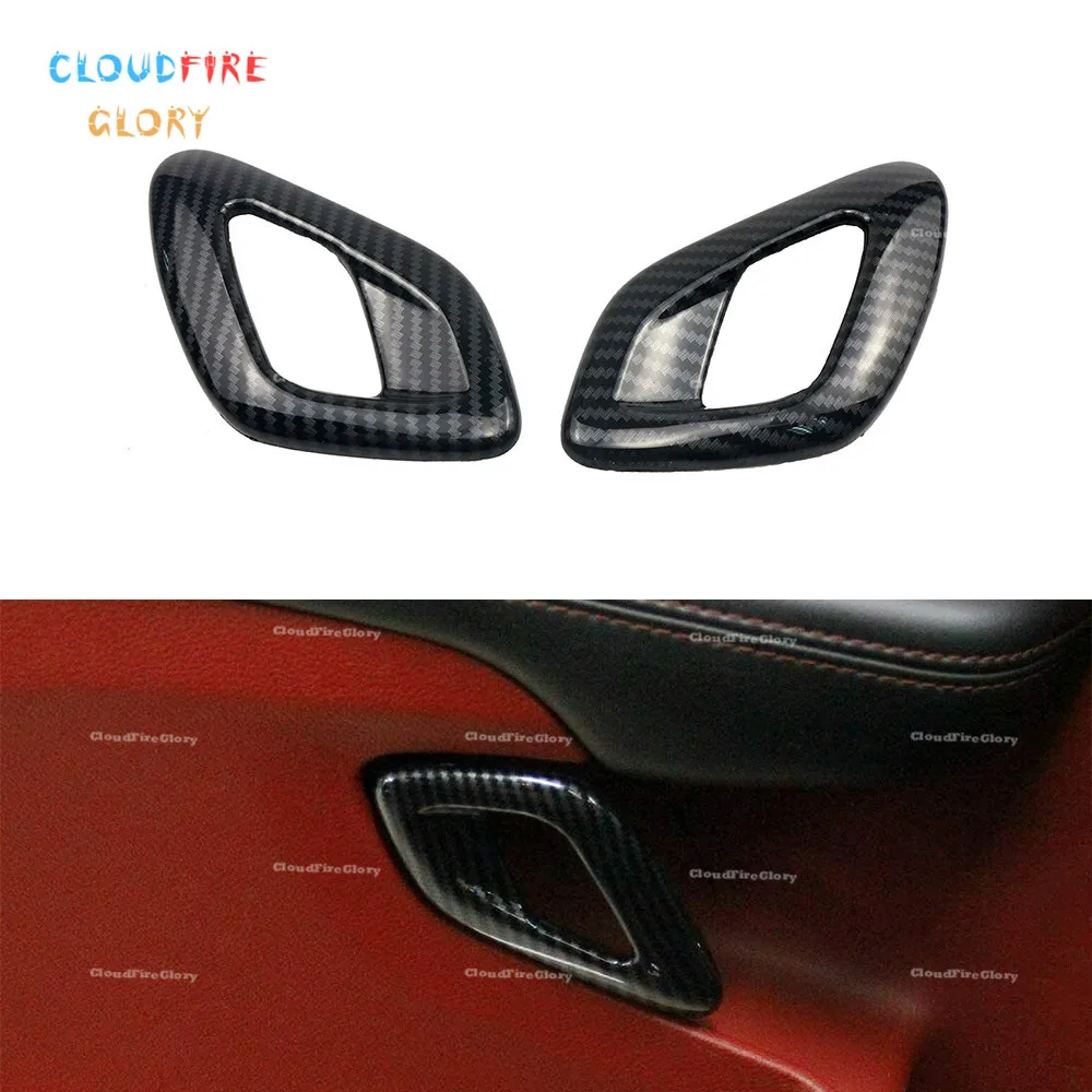 

CloudFireGlory Inner Door Handle Cover Trim Accessories Carbon Fiber Or Red For Dodge Challenger 2015-2019