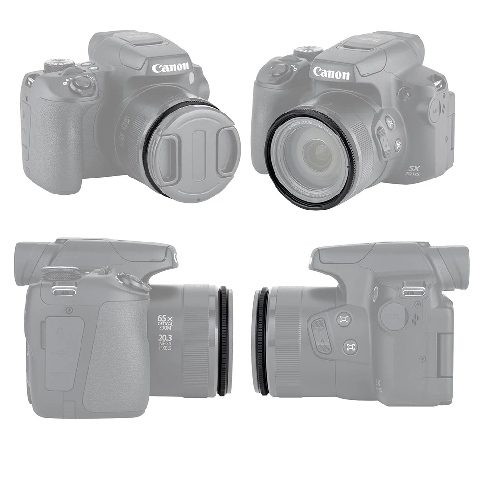 58mm Metal Lens Filter Adapter Ring for Canon PowerShot SX70 HS