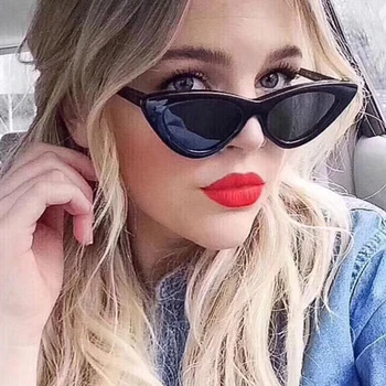 Kobietce Retro Okulary przeciwsłoneczne Cat Eye Hip-hop Trójkąt Krótkowzroczność 5