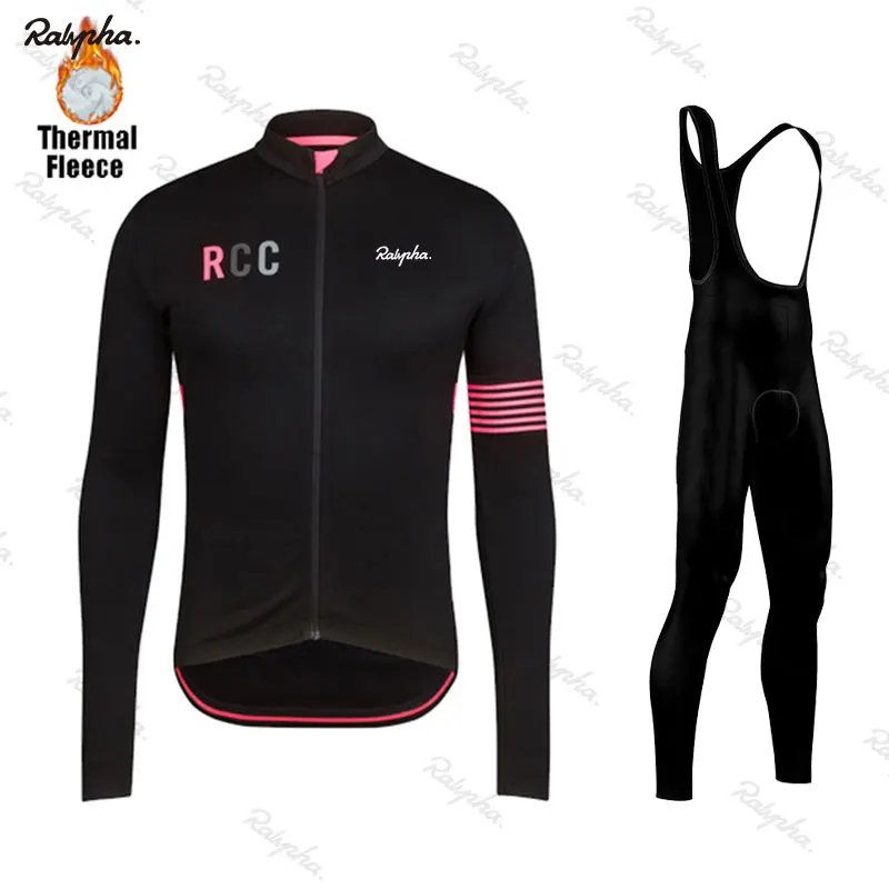 RCC Raphaing winter fleece bike suit Ropa Ciclismo men's top jersey outdoor riding mountain bike bicycle long sleeve riding suit - Цвет: 1