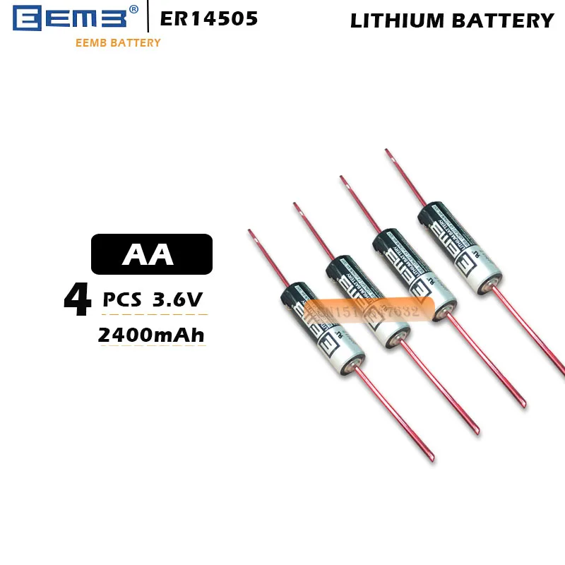 4 шт./партия EEMB ER14505 AA 3,6 V 2400mAh литиевая батарея с вкладкой