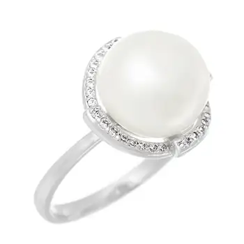 

Кольцо из серебра с жемчугом и фианитами R02298