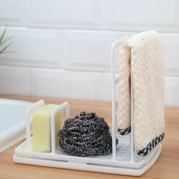 

Kitchen Desktop Rag Rack Multi-Function Dish Cloth Drain Free Punching Sponge Soap Shelf Storage Holders Racks dish drainer