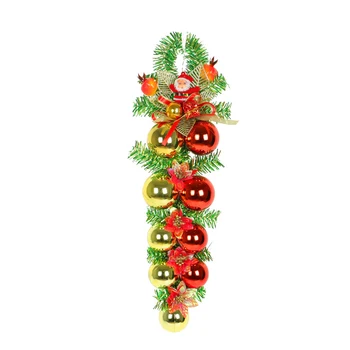 

Glitter ball Christmas Pendant Pine needle Door Window Xmas Supply Holiday PVC