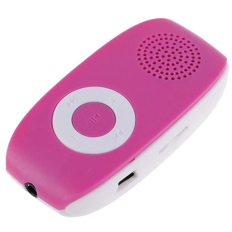 Розовый 1 шт. MP3 музыкальный медиа детский аудио музыкальный плеер клип USB mp3-плеер Поддержка SD TF карта 32 Гб спортивный музыкальный медиа встроенный динамик - Цвет: Розовый
