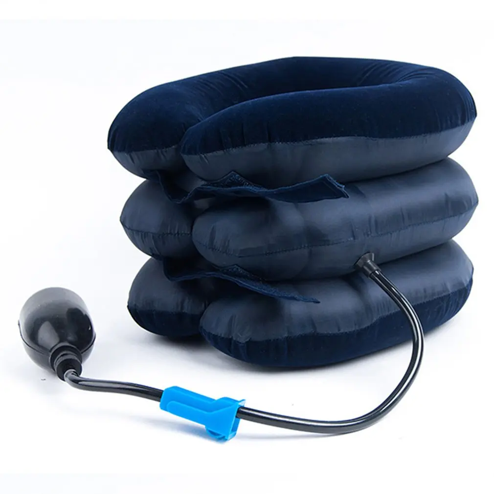 Inflatable Collar Neck Cervical Vertebra Traction Soft Brace Massage Relieve Headache Head Back Shoulder Neck Pain Massager