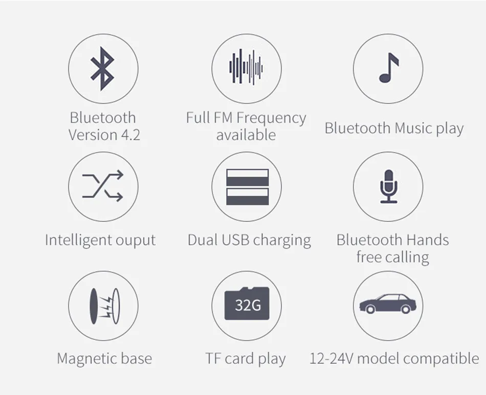 USB быстрое автомобильное зарядное устройство Bluetooth приемник Магнитный fm-передатчик модулятор Автомобильный AUX беспроводной радио адаптер MP3 плеер и микрофон