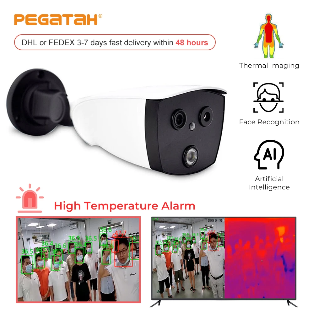 Thermal imager camera AI Binocular Thermovision thermal imaging sight flir thermal room face recognition camera Fever Detection