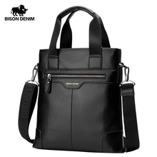 BISON DENIM сумка из натуральной кожи мужская деловая сумка через плечо iPad коровья кожа сумка через плечо мужские сумки N2202