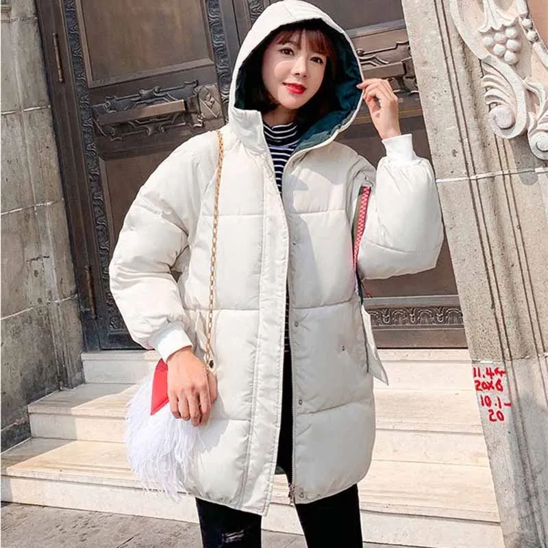 New fashion plus size winter parkas students coat down cotton jacket women hooded thicken Loose warm outerwear female G540