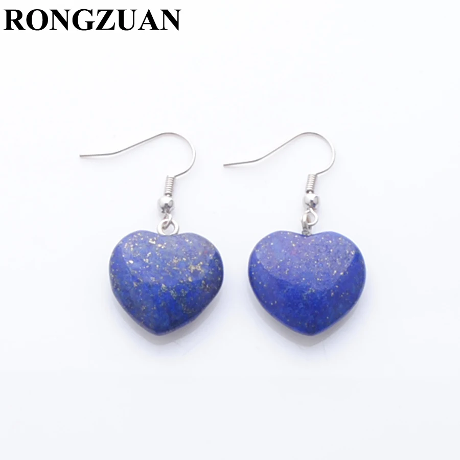 

Drop Earring Hook Heart Lapis Lazuli Beads Dangle Natural Pendant Stone Earrings Hanging Women Fashion Jewelry beautiful TR3282