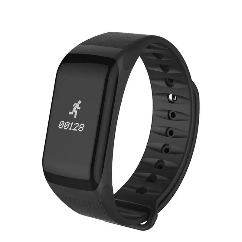OLED Smart Bracelet Sports Bluetooth 4.0 Waterproof Wristbands with Step Count Heart Rate Blood Pressure Healthy Monitoring - Цвет: Черный