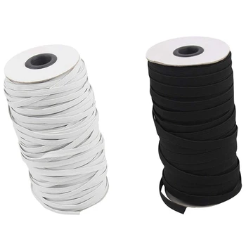

Promotion! 2x Elastic Bands Cord Stretch Width Braided Crafts 160-Yards Elastic Rope (White/Black (5mm))