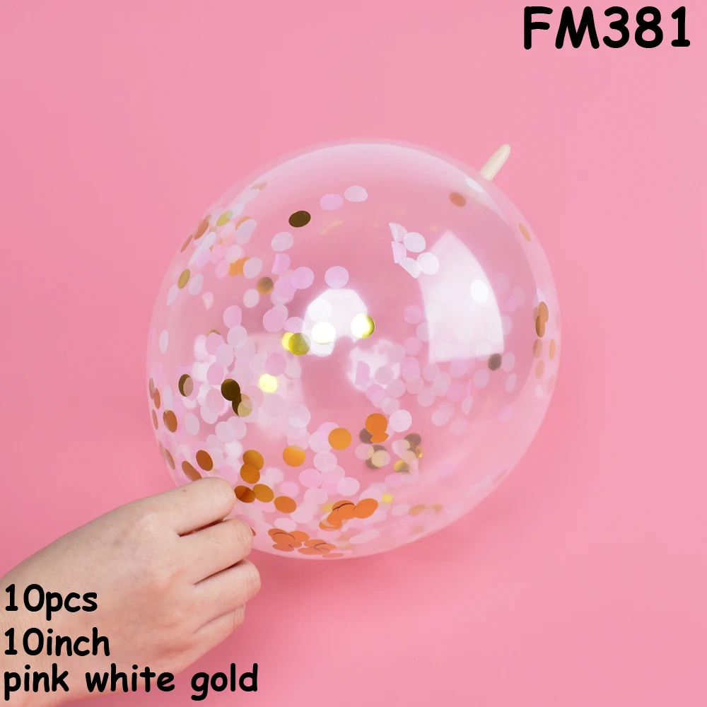 FM381 tail balloon Воздушные шары с принтом Золотого сердца, белые, черные, розовые свадебные шары, конфетти, шары для вечеринки, дня рождения, украшения для детской вечеринки - Цвет: FM381 tail balloon
