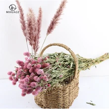 Mihuage/вечерние цветы ручной работы из гомфрена с сушеным цветком, 2 ветви/пучки, сушеные естественным образом, розовый, фиолетовый, белый