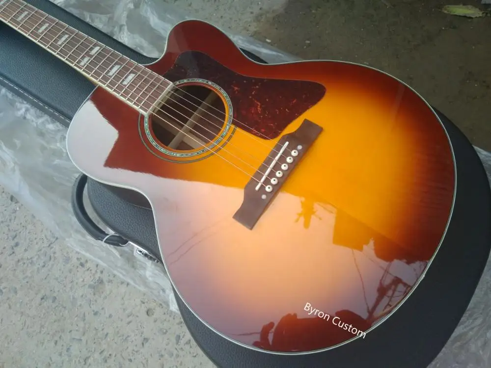 Студенческая гитара путешествия табак Взрыв Акустическая гитара для начинающих 38 дюймов cutaway салон Акустическая гитара s