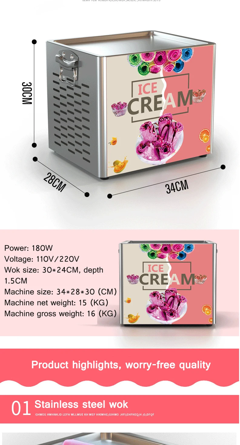 Description Picture 5 of itemTabletop Electric Fried Yogurt Maker Fried Ice cream Machine Home Fried Ice Cream Rolls Fried Fruit Machine Snack 220V