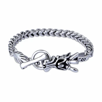 

New Russian Men's Fashion Stainless Steel Dragon Bracelets Hip Hop Jewelry Cheap Accessories From China Manufacturer