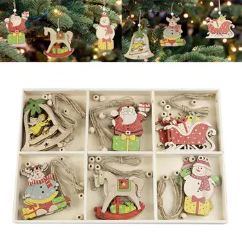 

Hanging Wooden Elk Snow Christmas Pendants Ornament Xmas Tree Party Decoration