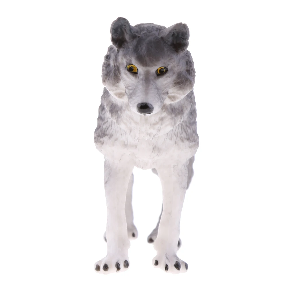 4x Lifelike Wildlife Grey Wolf Model Toy for Kids Party Favor Xmas Presents