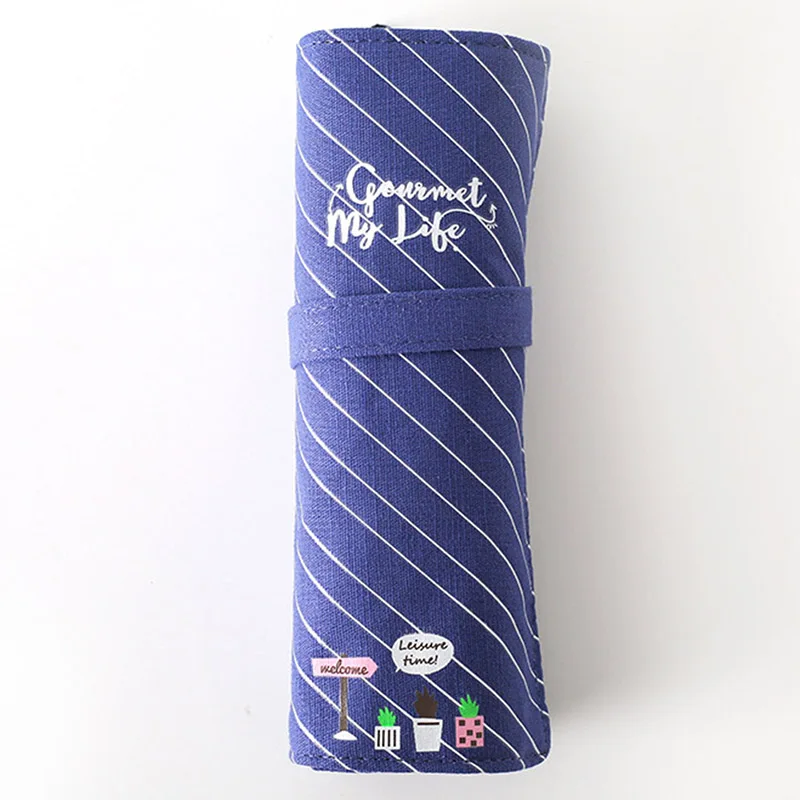 1Pcs Cute School Pencil Case Cotton Linen Pencilcase Cartoon Roll Pencial Bag Kids Girls Boys Pencil Box Stationery