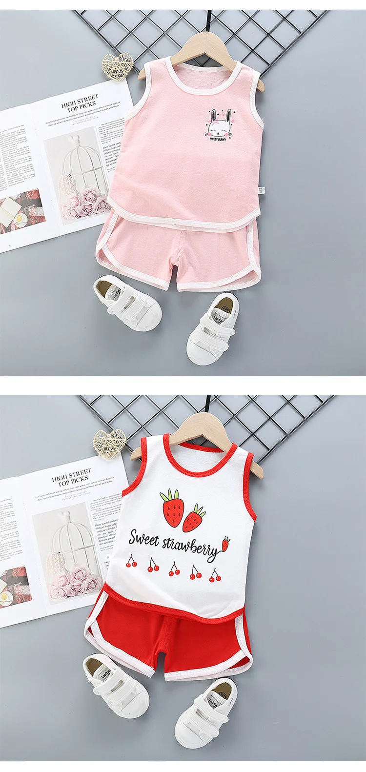 baby shirt clothing set 9M-5Y New Children's Vest Set Pure Cotton Summer Kids Baby Boy Girl Sleeveless Shorts 2pcs Children's Clothes Set Children Wear warm Baby Clothing Set