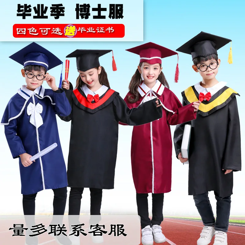 

Children Academi Dress Graduation Gown CHILDREN'S Doctor Cap Primary School STUDENT'S Academic Dress Graduation Service New Styl