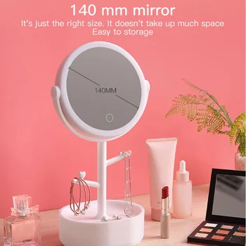 

LED Cosmetic Mirror Box Desk Multi-function Jewelry Dressing Mirror Belt Jewelry Box High Clear Large Size Fill Light Princeness