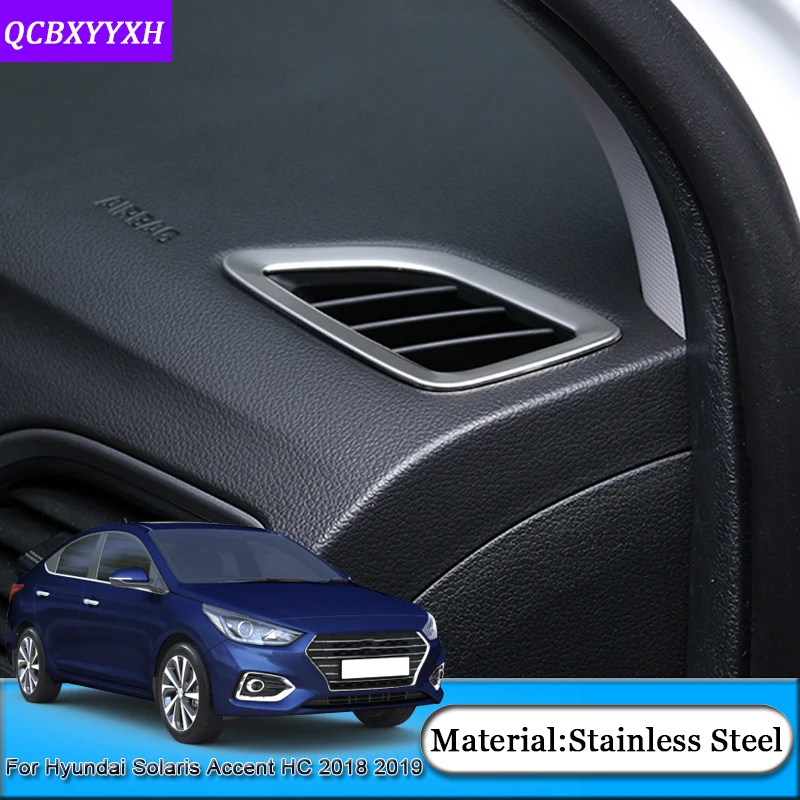 Car-styling Car Dashboard Outlet Frame Covers Internal Sticker Sequins Auto Accessories For Hyundai Solaris Accent HC 2018 2019 |