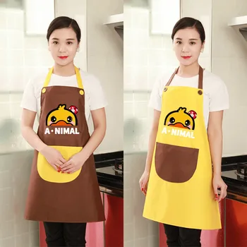 

Aprons for Woman Home Cooking Kitchen Apron Side Wipes Waterproof Adjustable Buckle Big Pocket Apron Baking Bibs Cleaning Tools
