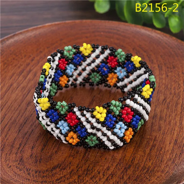 Boho женский Печатный узорчатый эластичный браслет из бусин тотемный узор ручной работы эластичный браслет ювелирные изделия - Окраска металла: DB448