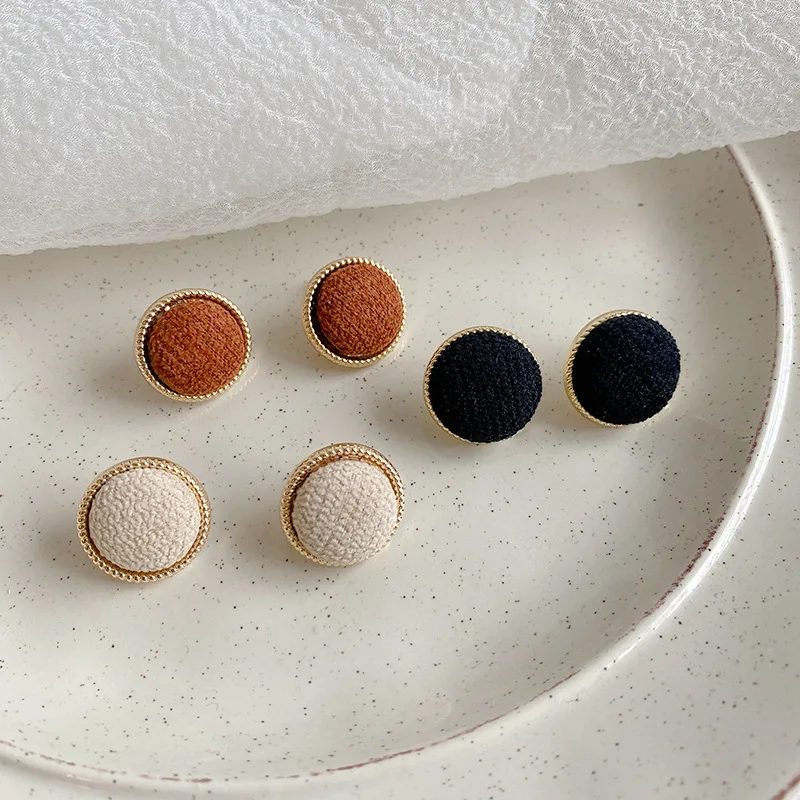 Fashion Niche Design, Highend Geometric Round Earrings, Simple Retro