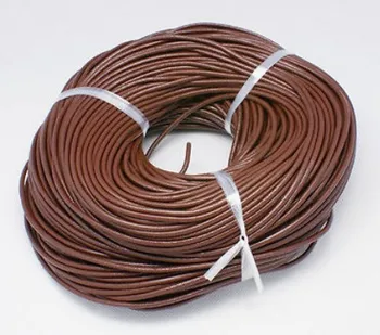 

rt43t DIY cord 1 5mm Brown Hot factory price Genuine Round 100% COW Real Leather Jewelry Cord String For Bracelet & Necklace