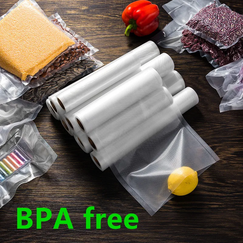 Bolsas de almacenamiento de alimentos al vacío para cocina, sellador al vacío, 12CM, 15CM, 20CM, 25CM, 28CM x 500cm, lote de 3 rollos