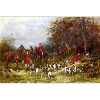 

Hand Painted Art Paintings by College Teachers - Gone to Earth Heywood Hardy hunting - Oil Painting on Canvas
