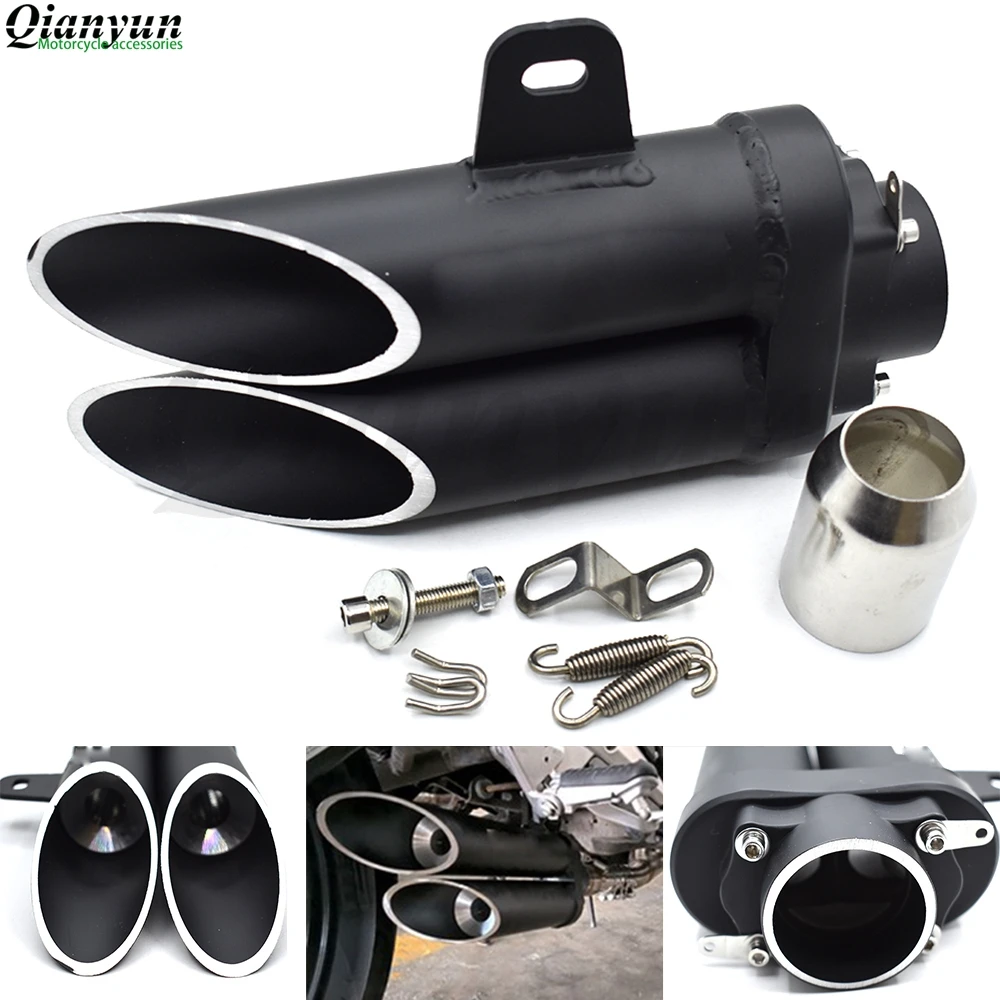 

Universal 38-51mm high quality motorcycle double tube muffler For KTM Duke 200 390 125 RC125 RC200 RC390 125Duke RC8 RC8R