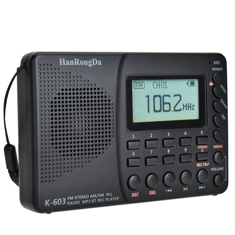 HanRongDa K 603 Полнодиапазонный радио Bluetooth FM AM SW Портативный Карманный Радио MP3