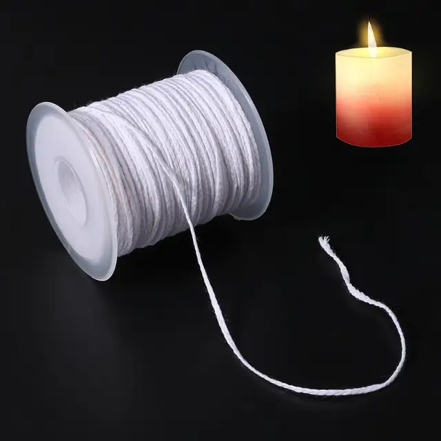1 Roll 200 Feet NEW White Cotton Candle Wick Cotton Candle Woven Wick for Candle DIY And Candle Making 2