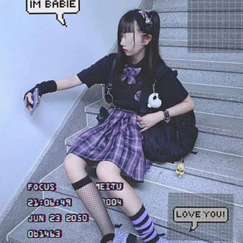 Japanese Harajuku Purple Pastel Cute Uniform (3 PCs) 4