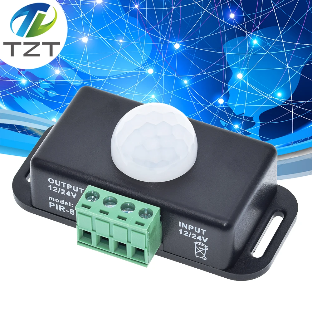 DC 12V-24V 8A Automatico Interruttore Del Sensore Di Movimento PIR A Raggi Infrarossi Per La Luce Led DC 12V-24V 8A Automatico Interruttore Del Sensore Di Movimento PIR A Raggi Infrarossi Per La Luce Led