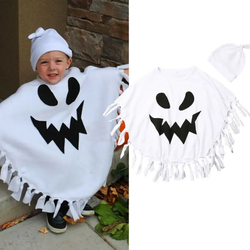 Baby Boy Toddler Kids Halloween Clothes Ghost Costume Cloak Rob Hat Fancy Party Costume